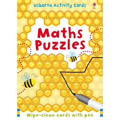 MATHS PUZZLES - WIPE-CLEAN CARDS WITH PEN