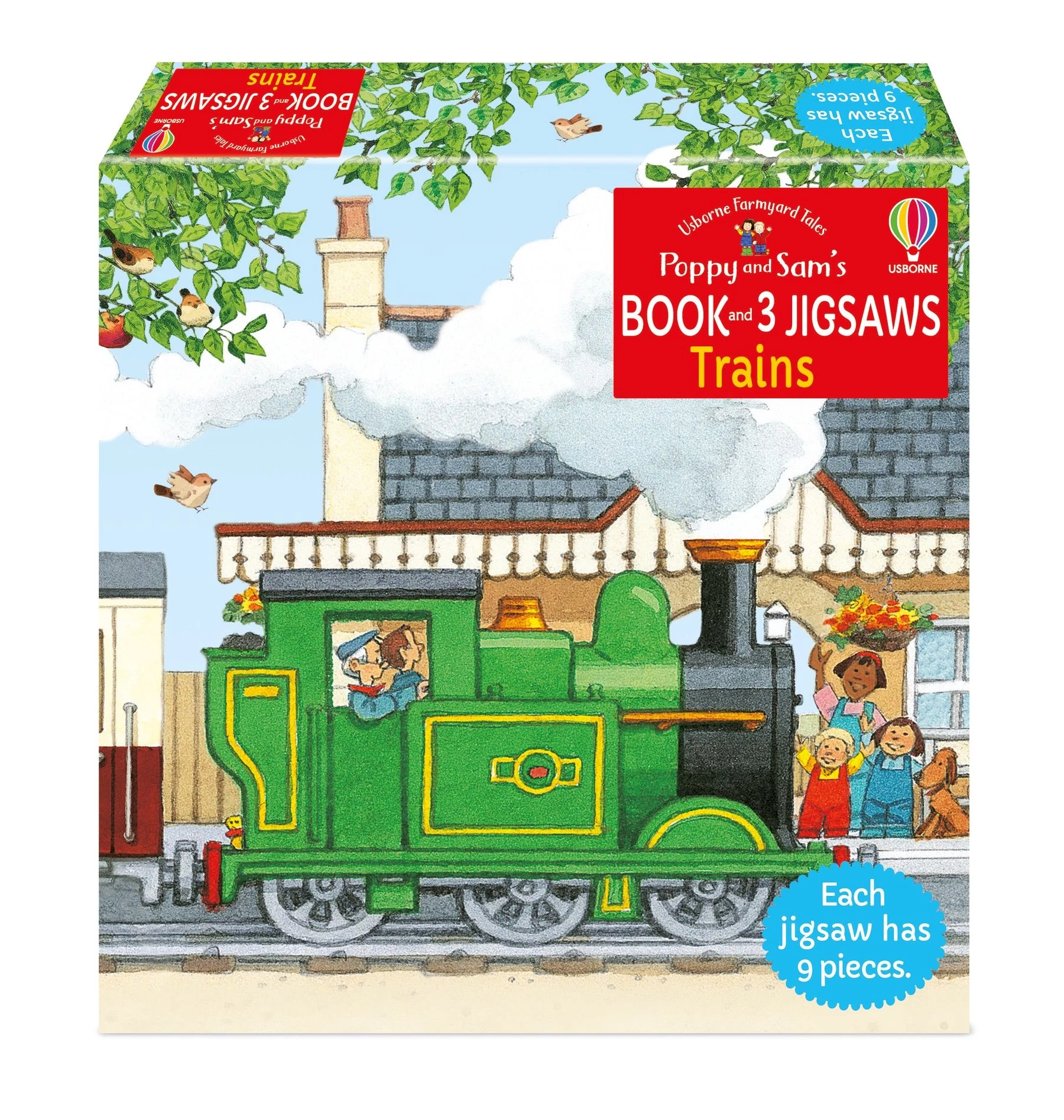 POPPY AND SAM'S BOOK AND 3 JIGSAWS: TRAINS